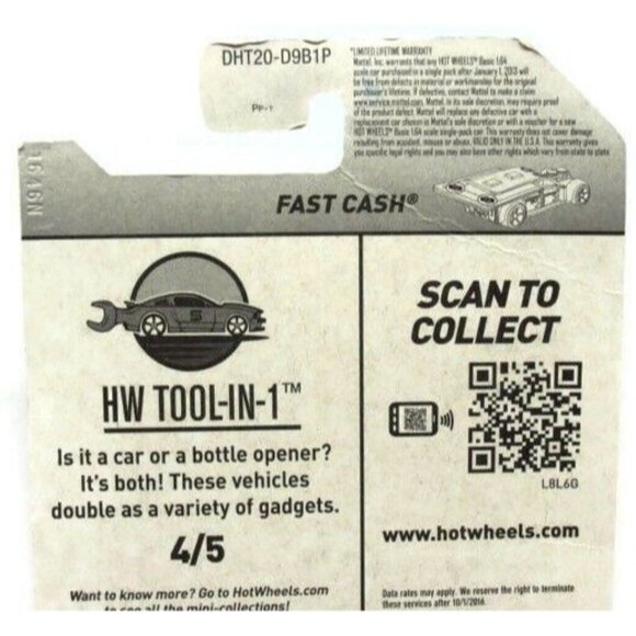 Hot Wheels 2016 HW Tool-in-1 Fast Cash Die-Cast Green Metallic MONEY CLIP nib - Picture 7 of 9